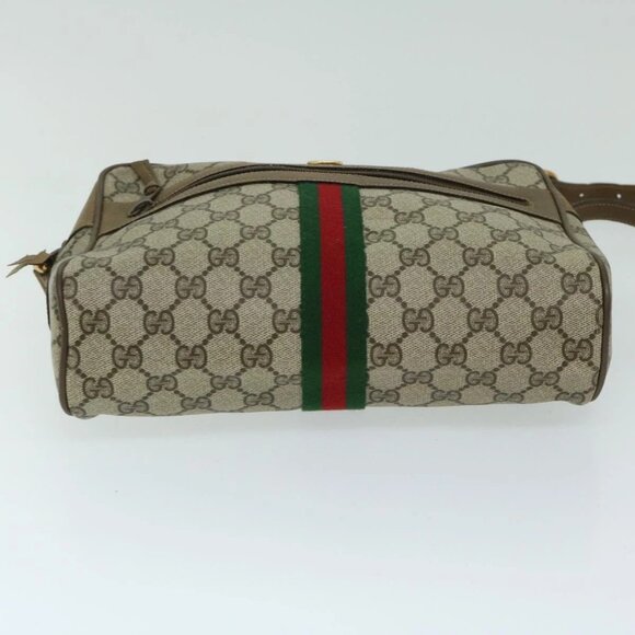 GUCCI GG Supreme Web Sherry Line Shoulder Bag PVC Beige 68 02 005 Auth 68227 - Picture 5 of 16